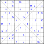 Судоку Х 12х12 #65 трудный