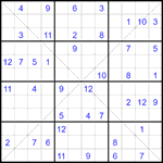 Судоку Х 12х12 #56 очень трудный