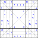 Судоку Х 12х12 #59 очень трудный