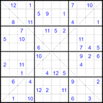 Судоку Х 12х12 #60 очень трудный