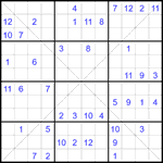 Судоку Х 12х12 #61 очень трудный