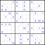 Судоку Х 12х12 #62 очень трудный