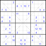 Судоку Х 12х12 #64 очень трудный