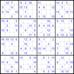 Судоку Х 16х16 #61 легкий