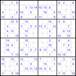 Судоку Х 16х16 #57 средний