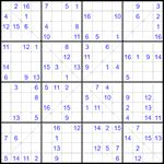 Судоку Х 16х16 #58 средний