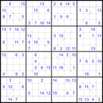 Судоку Х 16х16 #59 средний