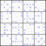 Судоку Х 16х16 #60 средний