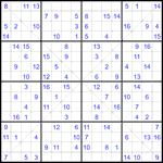 Судоку Х 16х16 #61 средний
