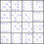 Судоку Х 16х16 #64 средний