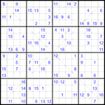 Судоку Х 16х16 #57 трудный