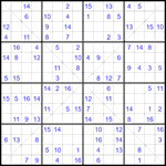 Судоку Х 16х16 #61 трудный