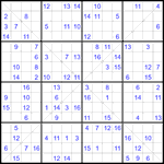 Судоку Х 16х16 #63 трудный