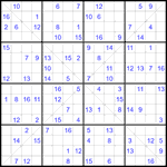 Судоку Х 16х16 #56 очень трудный