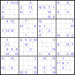 Судоку Х 16х16 #59 очень трудный