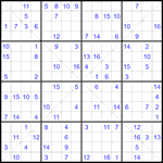 Судоку Х 16х16 #61 очень трудный