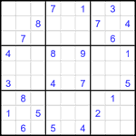 Судоку 9х9 #1991 очень трудный Судоку 9х9 #1991 очень трудный
