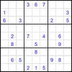 Судоку 9х9 #2013 очень трудный