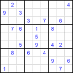 Судоку 9х9 #2046 трудный