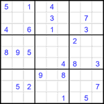 Судоку 9х9 #2054 трудный