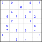 Судоку 9х9 #2066 трудный