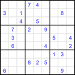 Судоку 9х9 #2073 трудный