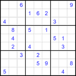 Судоку 9х9 #2075 трудный