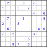 Судоку 9х9 #2079 трудный