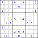 Судоку 9х9 #2080 трудный