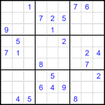 Судоку 9х9 #2051 очень трудный