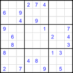 Судоку 9х9 #2054 очень трудный