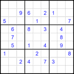 Судоку 9х9 #2069 очень трудный