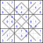 Судоку-аргайл 9х9 #2 легкий Судоку-аргайл 9х9 #2 легкий
