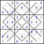 Судоку-аргайл 9х9 #4 легкий Судоку-аргайл 9х9 #4 легкий