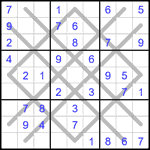 Судоку-аргайл 9х9 #6 легкий Судоку-аргайл 9х9 #6 легкий