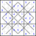 Судоку-аргайл 9х9 #7 легкий Судоку-аргайл 9х9 #7 легкий