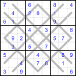 Судоку-аргайл 9х9 #8 легкий Судоку-аргайл 9х9 #8 легкий