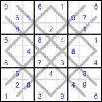Судоку-аргайл 9х9 #9 легкий Судоку-аргайл 9х9 #9 легкий