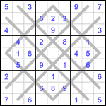 Судоку-аргайл 9х9 #10 легкий Судоку-аргайл 9х9 #10 легкий