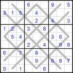 Судоку-аргайл 9х9 #11 легкий Судоку-аргайл 9х9 #11 легкий