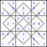 Судоку-аргайл 9х9 #12 легкий Судоку-аргайл 9х9 #12 легкий