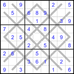 Судоку-аргайл 9х9 #13 легкий Судоку-аргайл 9х9 #13 легкий