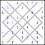 Судоку-аргайл 9х9 #14 легкий Судоку-аргайл 9х9 #14 легкий