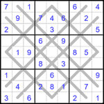 Судоку-аргайл 9х9 #16 легкий Судоку-аргайл 9х9 #16 легкий