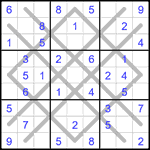 Судоку-аргайл 9х9 #17 легкий Судоку-аргайл 9х9 #17 легкий