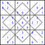 Судоку-аргайл 9х9 #18 легкий Судоку-аргайл 9х9 #18 легкий