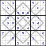 Судоку-аргайл 9х9 #30 легкий Судоку-аргайл 9х9 #30 легкий