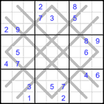Судоку-аргайл 9х9 #1 трудный Судоку-аргайл 9х9 #1 трудный