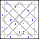 Судоку-аргайл 9х9 #27 трудный