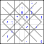 Судоку-аргайл 9х9 #2 очень трудный